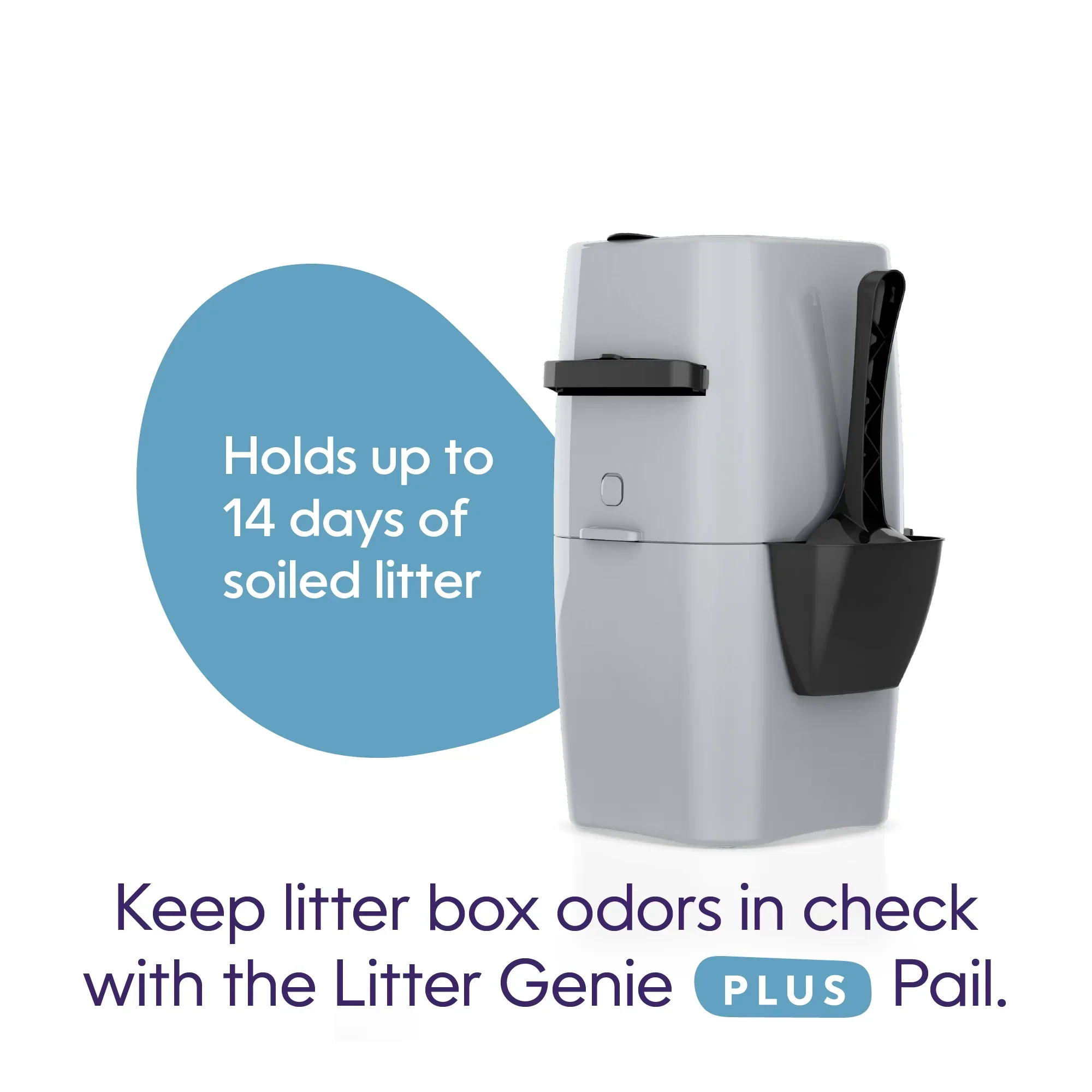 Litter Genie Plus Ultimate Cat Litter Odor Control Pail - Silver - Image 3